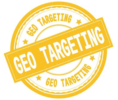 Yazılı metin sarı yuvarlak pencere boyutu üzerinde coğrafi hedefleme,.