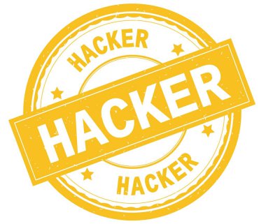 Hacker, sarı yuvarlak pencere boyutu üzerinde yazılı metin.