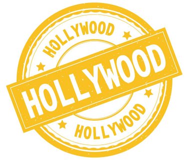 Hollywood, sarı yuvarlak pencere boyutu üzerinde yazılı metin.