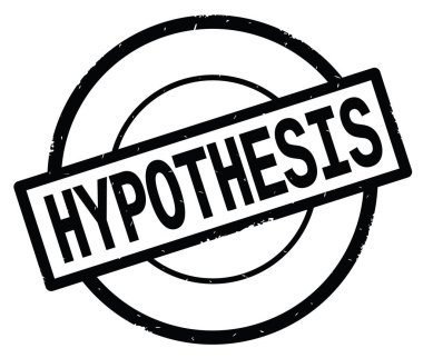 Hipotez metin, siyah daire basit damga yazılmış.