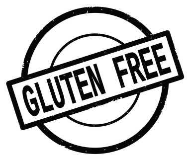 Siyah daire basit damgası yazılı gluten ücretsiz metin.