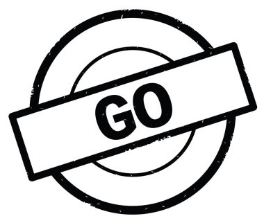 Siyah daire basit damgası yazılmış metni, git.