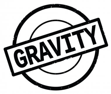 Yerçekimi metin, siyah daire basit damga yazılmış.
