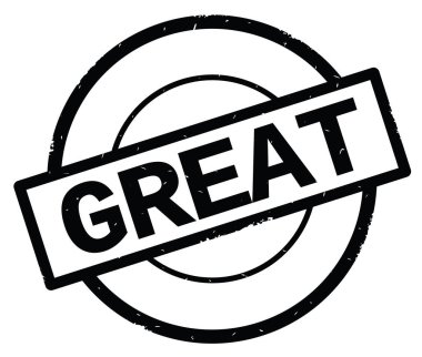 Siyah daire basit damgası yazılmış büyük metin.