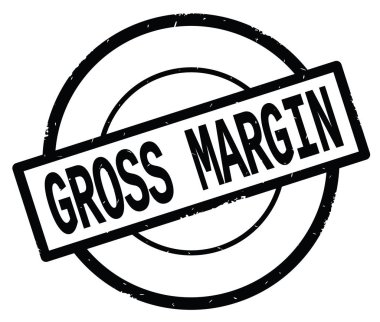 Siyah daire basit damgası yazılı brüt marj metin.