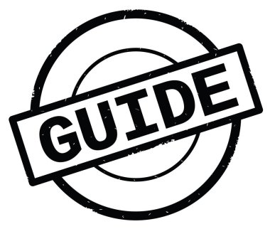 Siyah daire basit damgası yazılmış Kılavuzu metni.