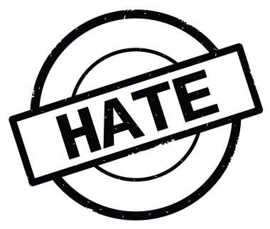 Siyah daire basit damgası yazılmış metni, nefret.