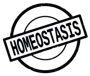 Siyah daire basit damgası yazılmış homeostazı metni.