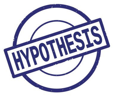 Hipotez metin, mavi daire basit damga yazılmış.