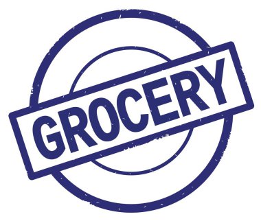 Bakkal metin, mavi daire basit damga yazılmış.