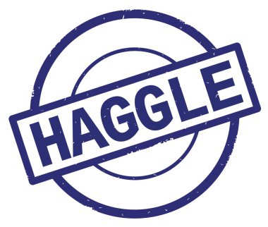 Mavi daire basit damgası yazılmış metni, pazarlık.