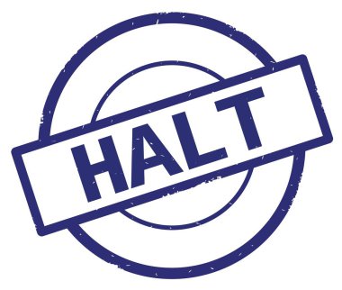 Mavi daire basit damgası yazılmış metni, durdurmak.