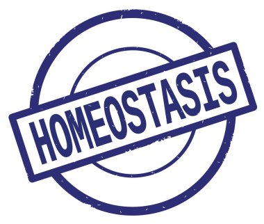 Mavi daire basit damgası yazılmış homeostazı metni.