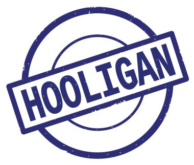 Holigan metin, mavi daire basit damga yazılmış.