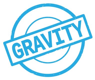 Yerçekimi metin, camgöbeği basit daire damga yazılmış.