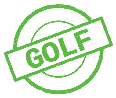 Golf metin, yeşil daire basit damga yazılmış.