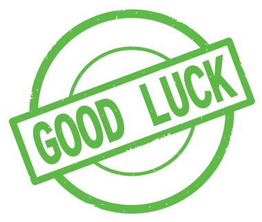 Yeşil Daire basit damgası yazılmış iyi şanslar metni.