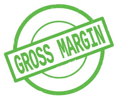 Yeşil Daire basit damgası yazılı brüt marj metin.