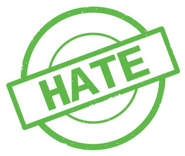 Yeşil Daire basit damgası yazılmış metni, nefret.