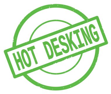 Yeşil Daire basit damgası yazılmış sıcak Desking metni.