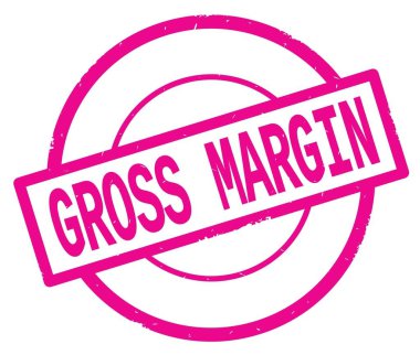 Pembe daire basit damgası yazılı brüt marj metin.