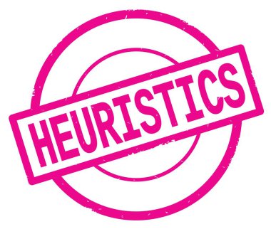 HEURISTICS text, written on pink simple circle stamp. clipart