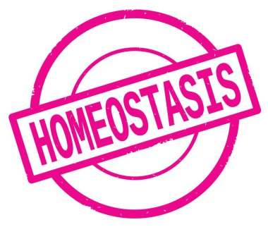 Pembe daire basit damgası yazılmış homeostazı metni.