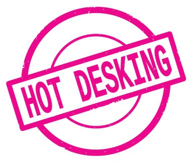 Pembe daire basit damgası yazılmış sıcak Desking metni.
