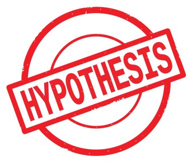 Hipotez metin, kırmızı daire basit damga yazılmış.