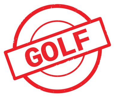 Golf metin, kırmızı daire basit damga yazılmış.