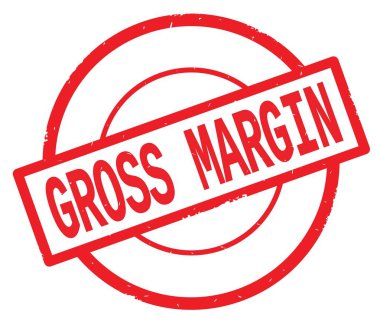 Kırmızı daire basit damgası yazılı brüt marj metin.