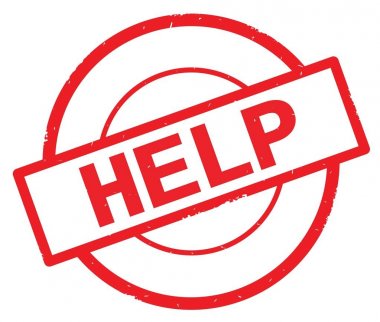 Yardım metni, kırmızı daire basit damga yazılmış.