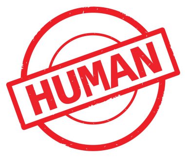 Kırmızı daire basit damgası yazılmış insan metni.