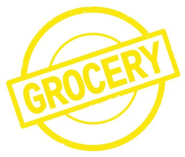 Bakkal metin, sarı daire basit damga yazılmış.