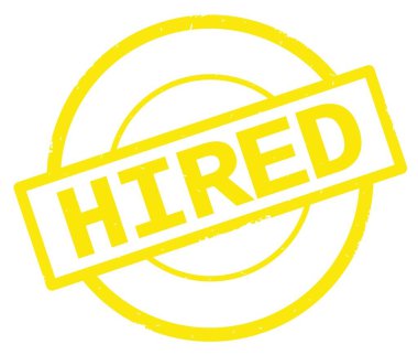 İşe alınan metin, sarı daire basit damga yazılmış.