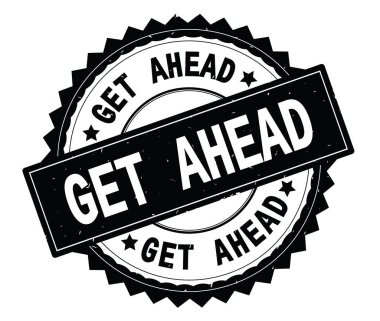 Ahead almak siyah metin damgası, zig zag kenarlıklı yuvarlak.