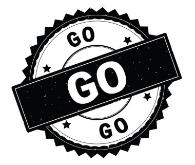 Siyah metin damgası, zig zag kenarlıklı yuvarlak.