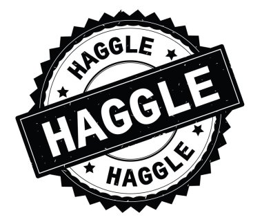 Pazarlık siyah metin damgası, zig zag kenarlıklı yuvarlak.