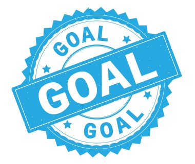 Hedef mavi metin damgası, zig zag kenarlıklı yuvarlak.