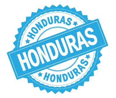 Honduras mavi metin damgası, zig zag kenarlıklı yuvarlak.