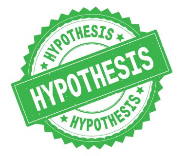 Hipotez yeşil metin damgası, zig zag kenarlıklı yuvarlak.