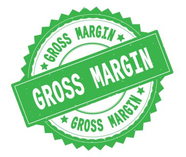 Brüt Marjı yeşil metin damgası, zig zag kenarlıklı yuvarlak.