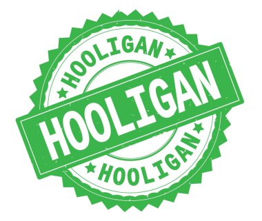 Holigan yeşil metin damgası, zig zag kenarlıklı yuvarlak.