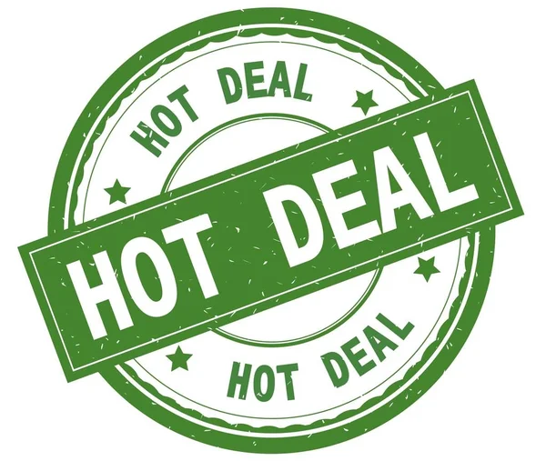 Sıcak Fırsat, yazılı metin yeşil yuvarlak lastik damgası.