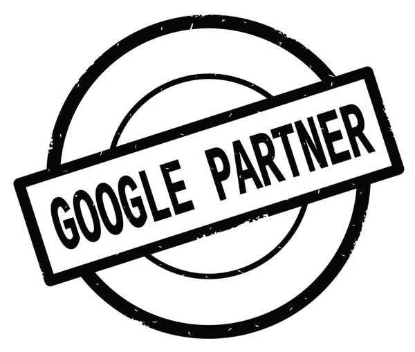 Google partner text, geschrieben auf schwarzem einfachen Kreis-Stempel. — Stockfoto