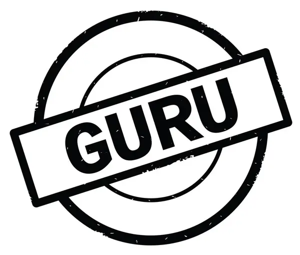 Texto GURU, escrito em carimbo círculo simples preto . — Fotografia de Stock
