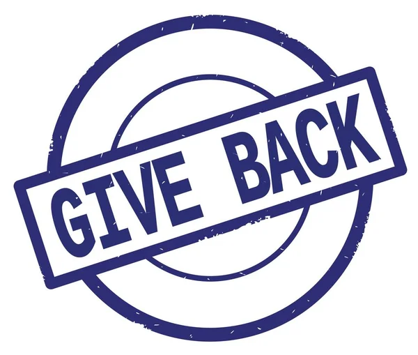 GIVE BACK text, written on blue simple circle stamp. — Stock Photo, Image