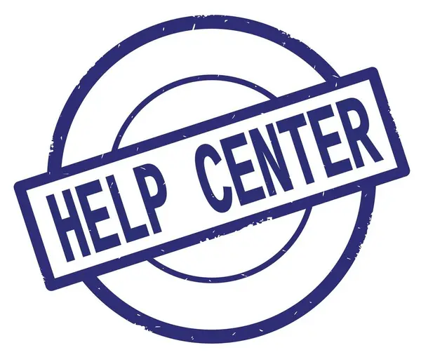 Hjälpcenter för text, skriven på blå enkel cirkel stämpel. — Stockfoto
