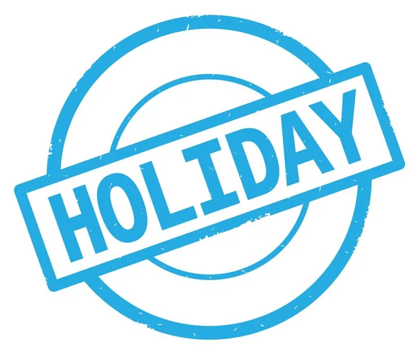 HOLIDAY text, written on cyan simple circle stamp. — Stock Photo, Image