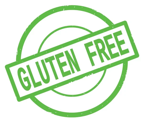 GLUTEN FREE text, written on green simple circle stamp. — Stock Photo, Image